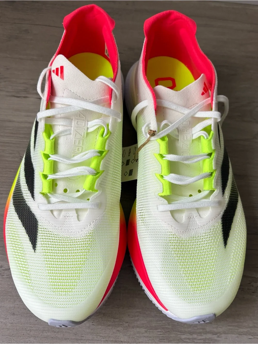 Adidas Adizero Boston 12 White Black Lucid Red Women’s JQ2554 Size 8.5 Running